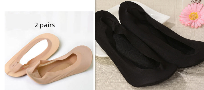 3D Arch Foot Massage Health Care Women Summer Socks Ice Silk Socks Shallow Mouth Silica Gel Invisible Slippers Feet Care